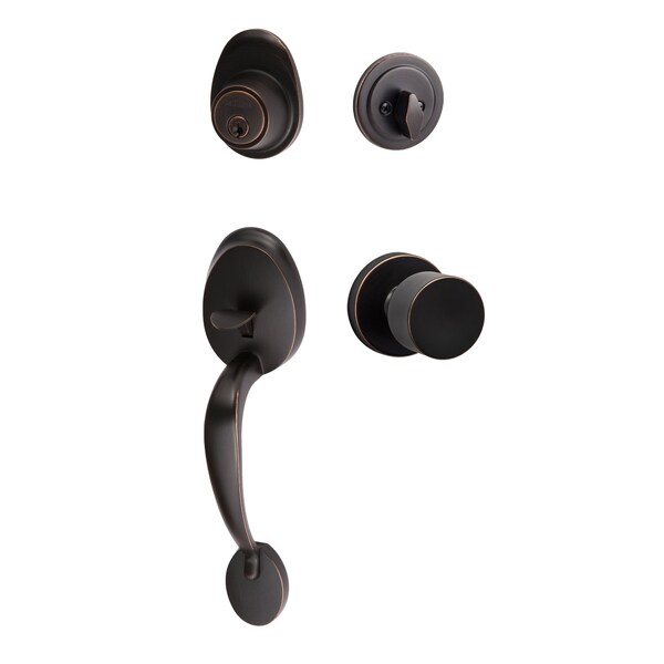 Sure-Loc Hardware Sure-Loc Hardware Alta Handleset, Bergen Round Handset Trim, Vintage Bronze AT507-BG-RD 11P - main